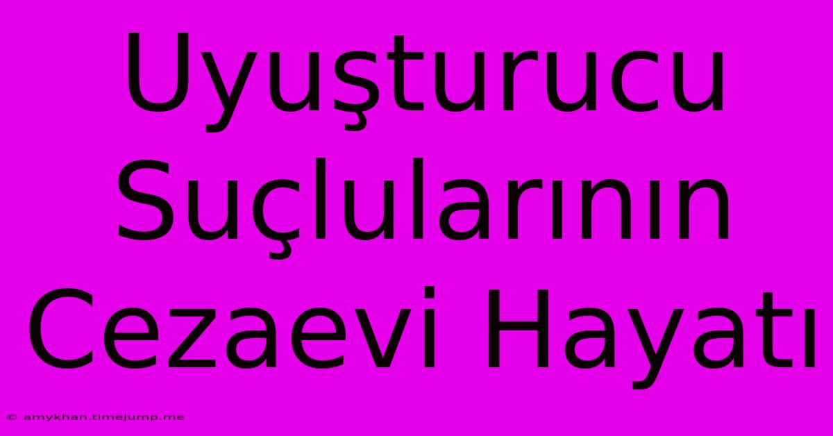 Uyuşturucu Suçlularının Cezaevi Hayatı