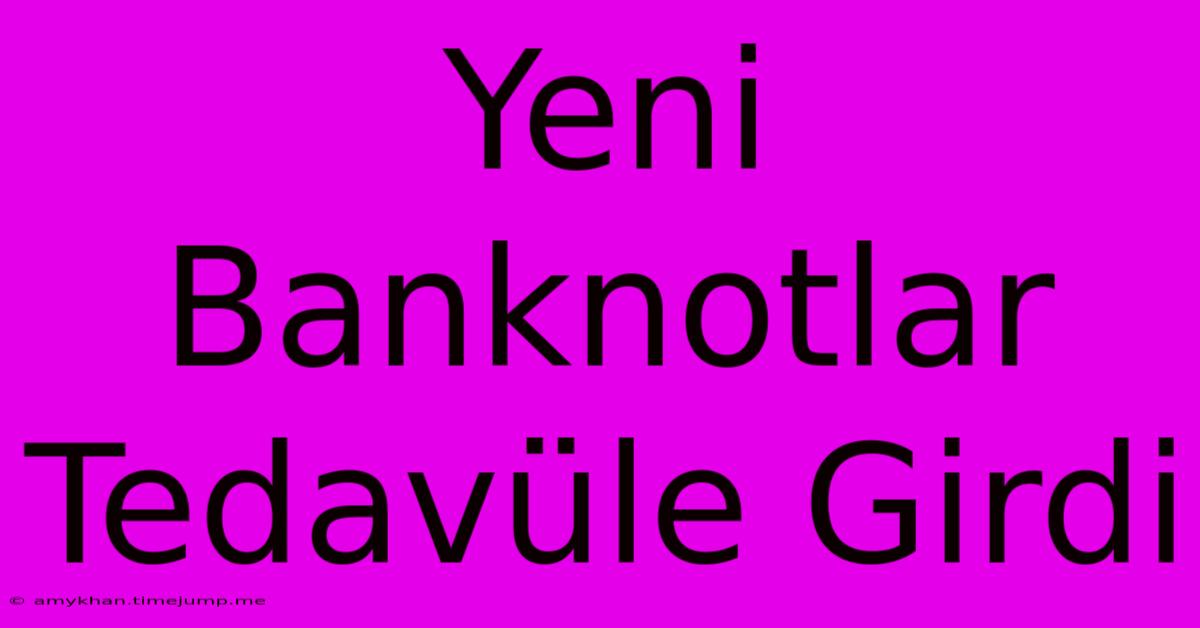 Yeni Banknotlar Tedavüle Girdi