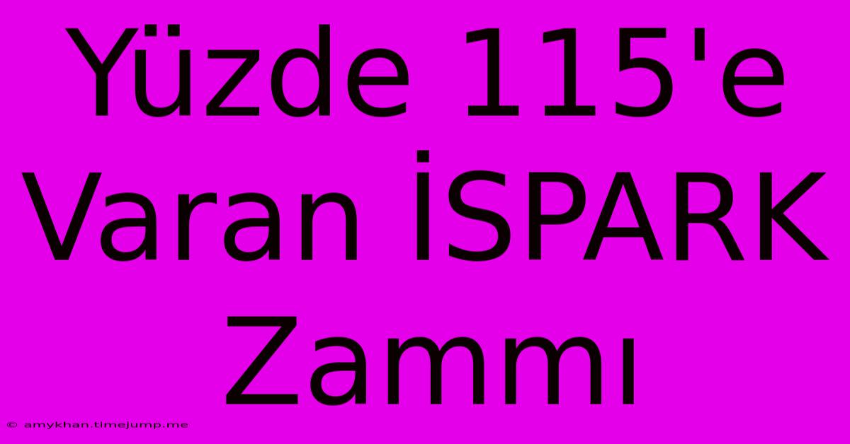 Yüzde 115'e Varan İSPARK Zammı